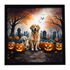 Golden Retriever Spooky Halloween Framed Metal Print Bathroom, Kitchen, Office, Home Decor Wall Art Ready to Hang, Square, 8X8 Golden Retriever Spooky Halloween Framed Metal Print Bathroom, Kitchen, Office, Home Decor Wall Art Ready to Hang, Square, 8X8